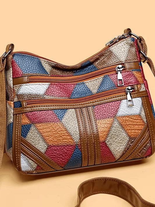 Maxy Multi-Layer Large Capacity Neutral Casual Shoulder Leather Women Bag