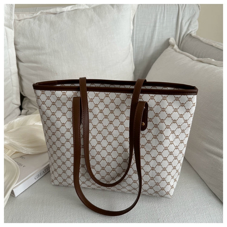 Maxy Retro Print Spring Big Bag New Trendy Beautiful Korean Style Women's Bag Shoulder Bag Commuter Large Capacity Tote Bag