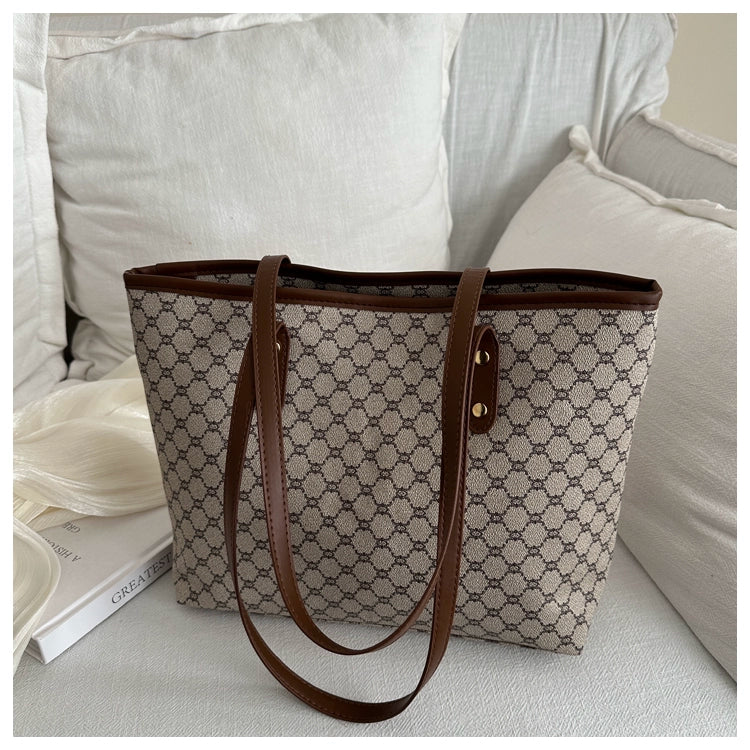 Maxy Retro Print Spring Big Bag New Trendy Beautiful Korean Style Women's Bag Shoulder Bag Commuter Large Capacity Tote Bag