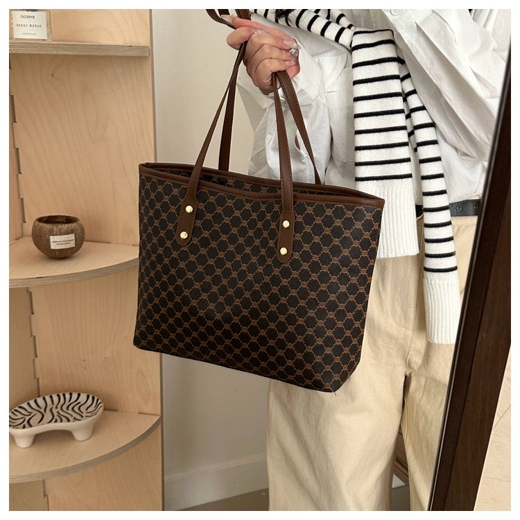 Maxy Retro Print Spring Big Bag New Trendy Beautiful Korean Style Women's Bag Shoulder Bag Commuter Large Capacity Tote Bag
