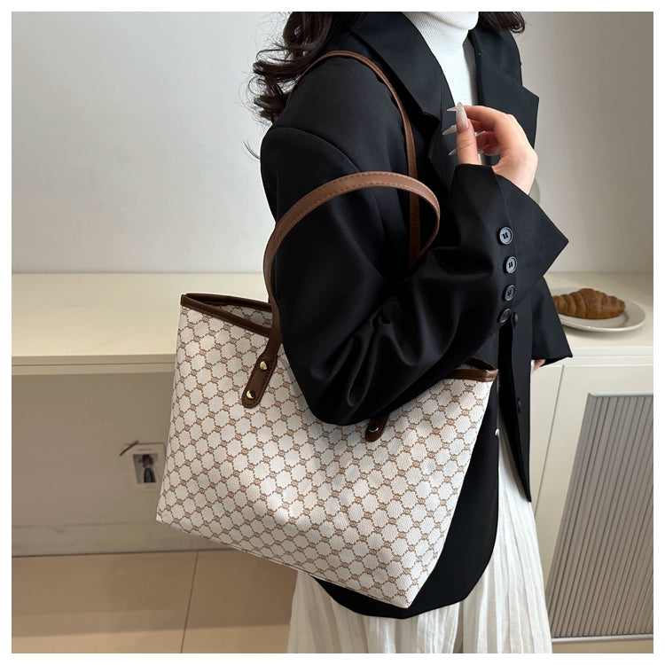 Maxy Retro Print Spring Big Bag New Trendy Beautiful Korean Style Women's Bag Shoulder Bag Commuter Large Capacity Tote Bag