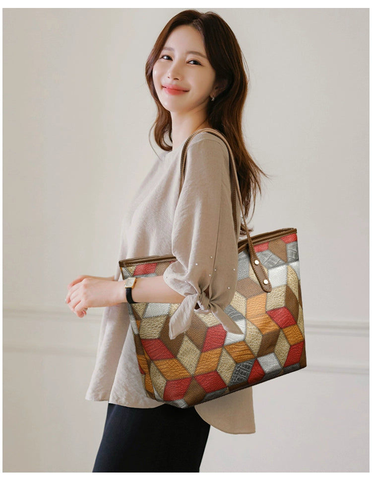 Maxy Texture Soft Leather Big Bag Female Spring/Summer New Arrival Large Capacity Shoulder Bag Fancy Tote Versatile Handbag