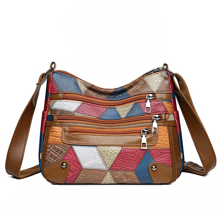 Maxy Multi-Layer Large Capacity Neutral Casual Shoulder Leather Women Bag