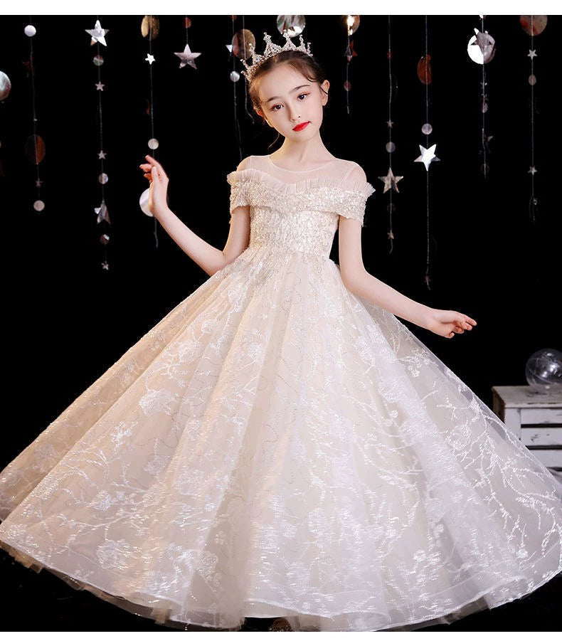 Maxy American   Girls Long Party Elegant Tulle Tutu Catwalk High-End Dress