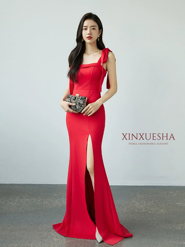 Amay Tied Slim Fit Slimming Banquet Celebrity Same Evening Dress