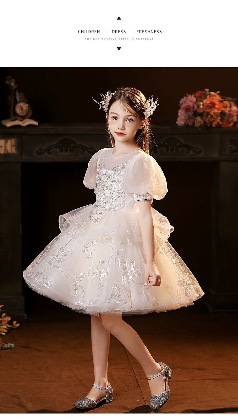 MaxybDresses of Bride Fellow Kids Women's 2024 Autumn New Classy Princess Dress Birthday Piano Catwalk Show Little Host Children's Performance