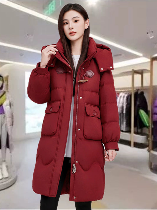 Maxy Yaloo Mid Length Long Length Loose and Warm Outwear down Jacket