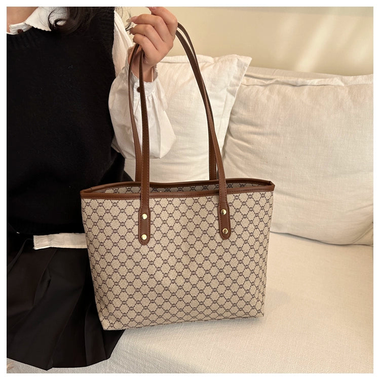 Maxy Retro Print Spring Big Bag New Trendy Beautiful Korean Style Women's Bag Shoulder Bag Commuter Large Capacity Tote Bag