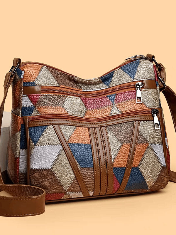 Maxy Multi-Layer Large Capacity Neutral Casual Shoulder Leather Women Bag