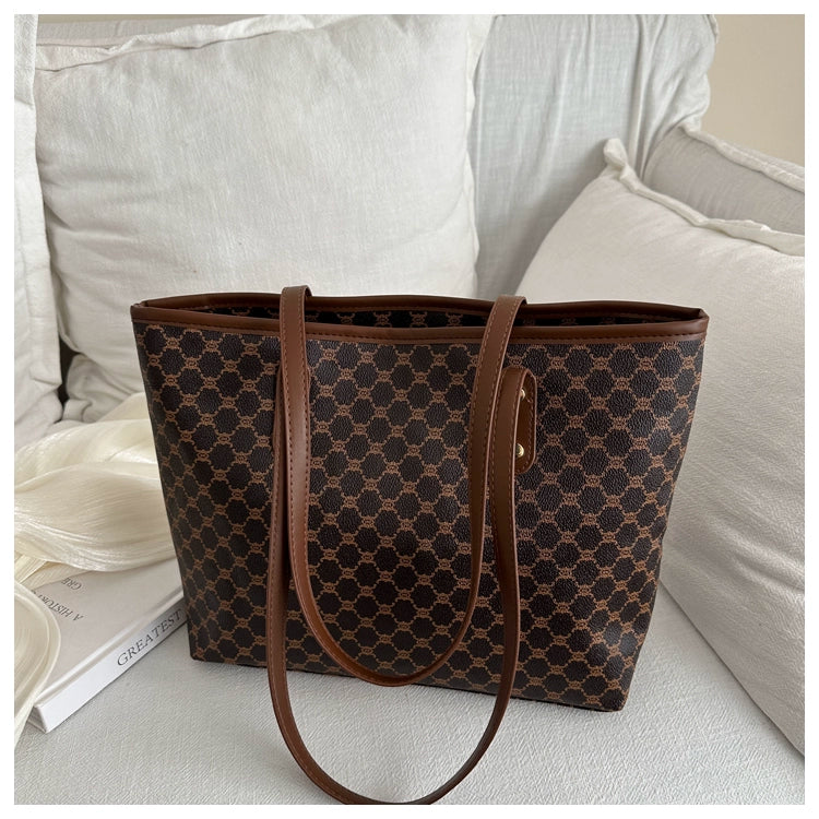 Maxy Retro Print Spring Big Bag New Trendy Beautiful Korean Style Women's Bag Shoulder Bag Commuter Large Capacity Tote Bag