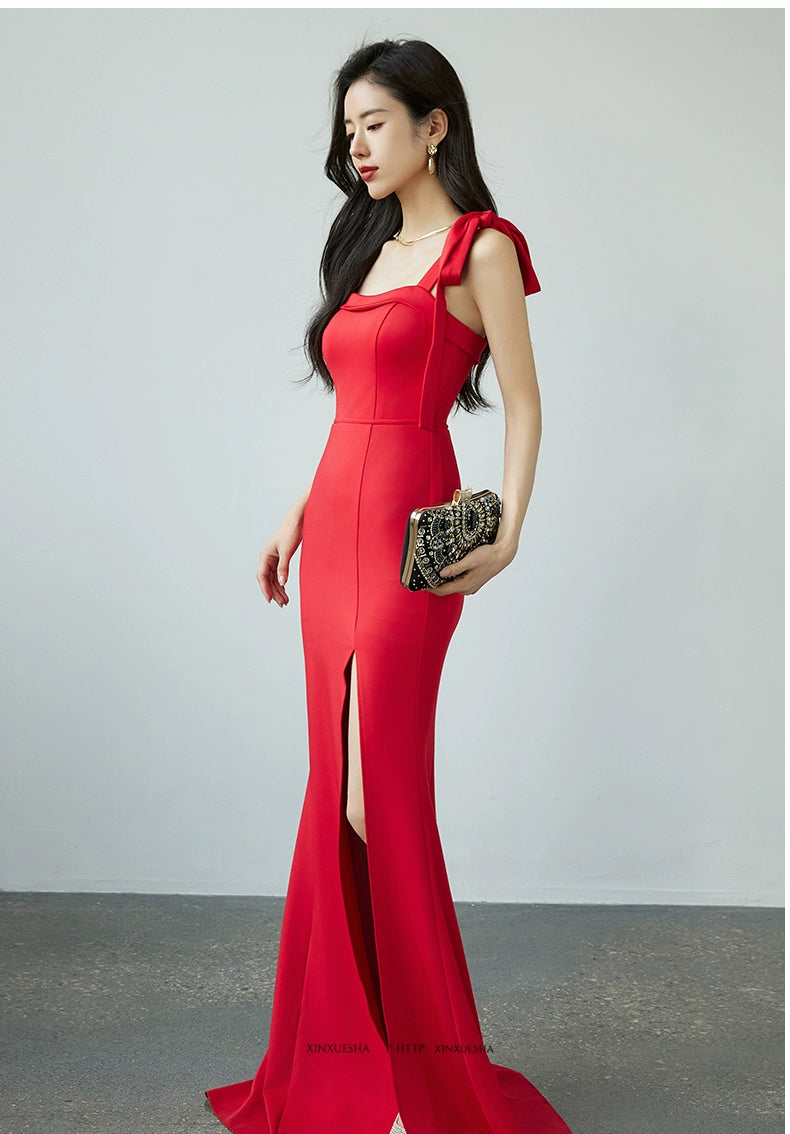 Amay Tied Slim Fit Slimming Banquet Celebrity Same Evening Dress