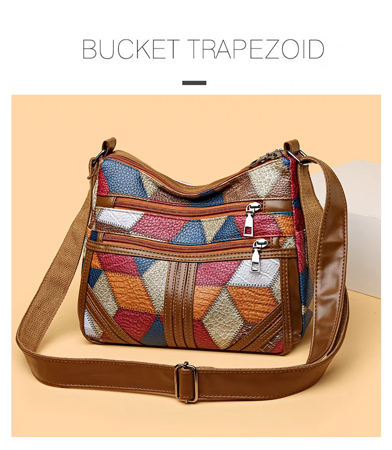 Maxy Multi-Layer Large Capacity Neutral Casual Shoulder Leather Women Bag