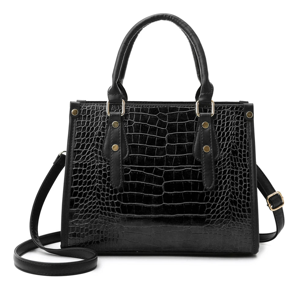 Maxy Luxury Crocodile Pattern Handbag Women Large Tote Shoulder Bags Designer Fashion Alligator Leather Crossbody Bag Ladies Handbags