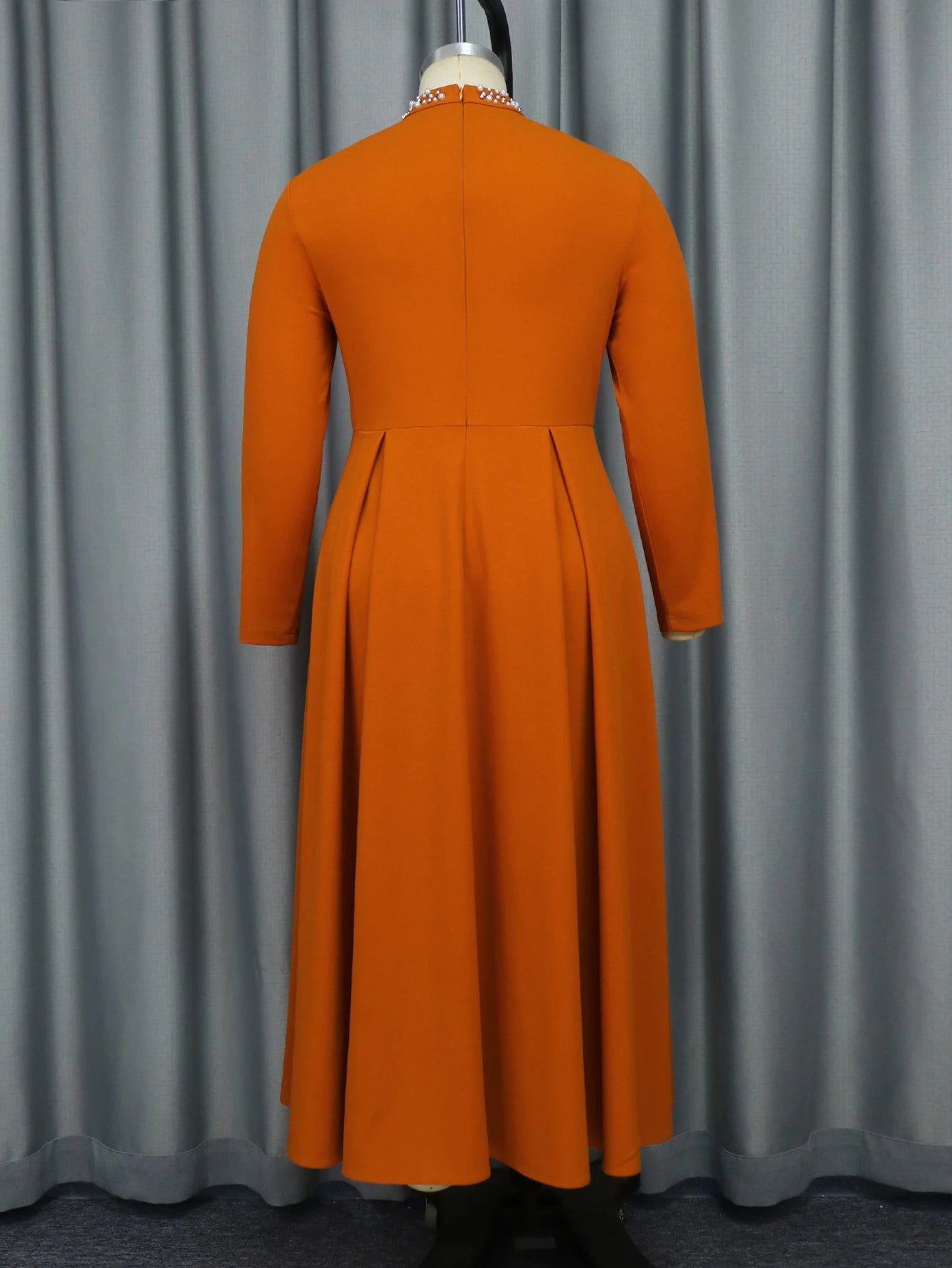 Babs Elegant Church Dresses for Women Long Sleeves A Line with Beading Party Occasion Female Gowns Autumn Winter Event New