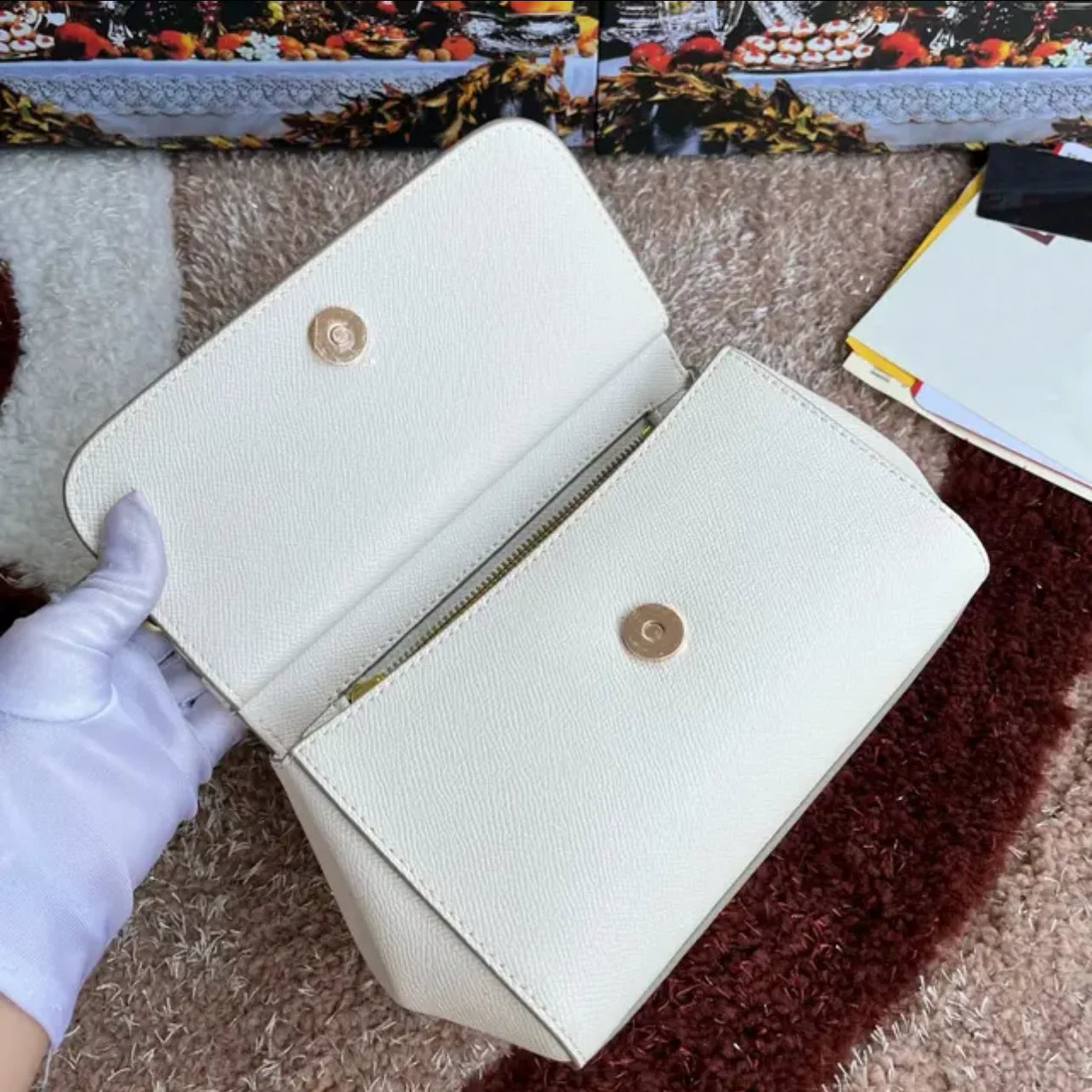 Maxy New Handprint Cowhide Bags For Women Luxury Designer Shoulder Bag Fashion Ladies Handbags