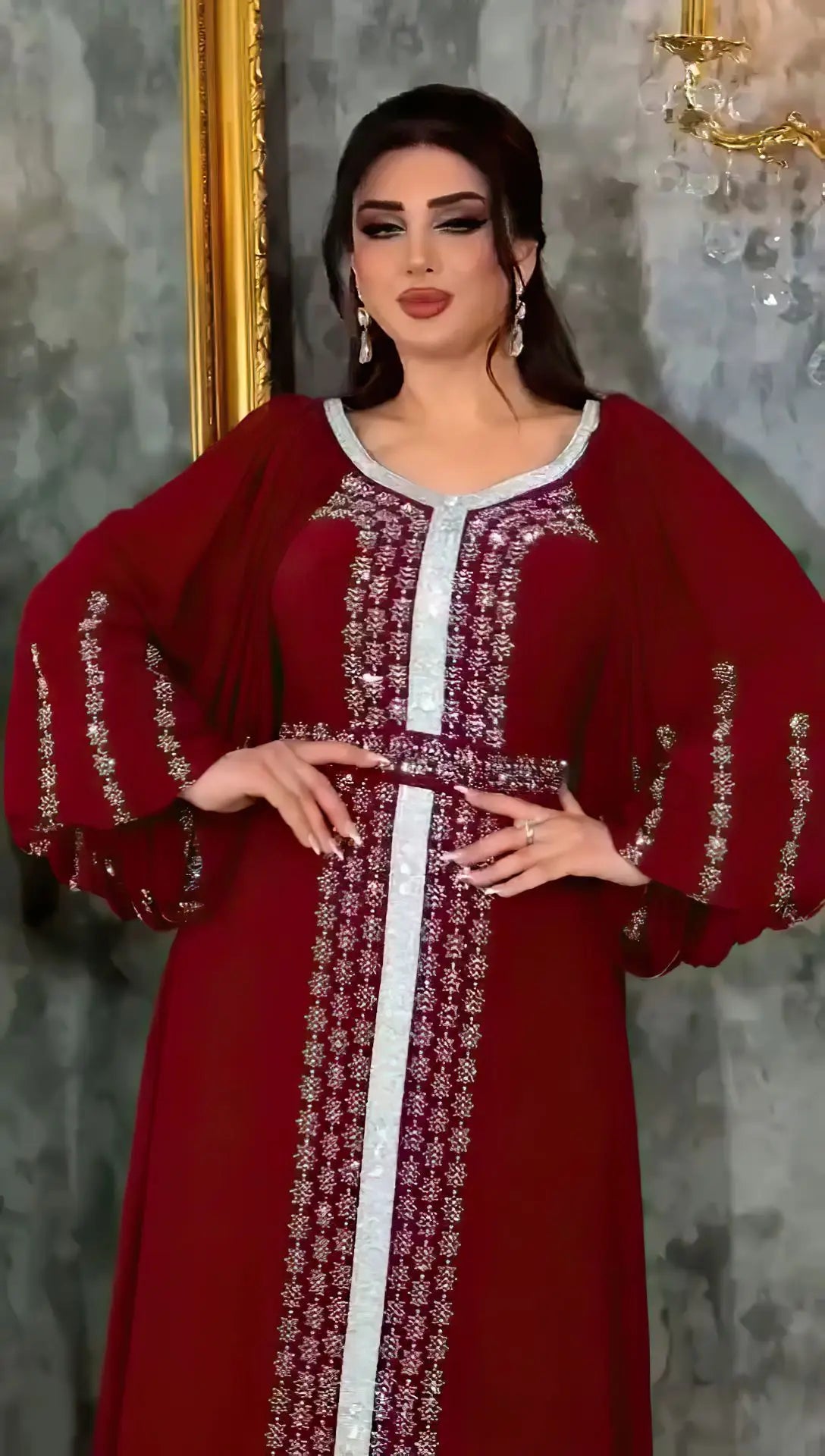 Maxy African Dashiki Diamonds Dresses Abaya for Women Dubai Evening Party Gown Muslim Turkey Caftan Robe