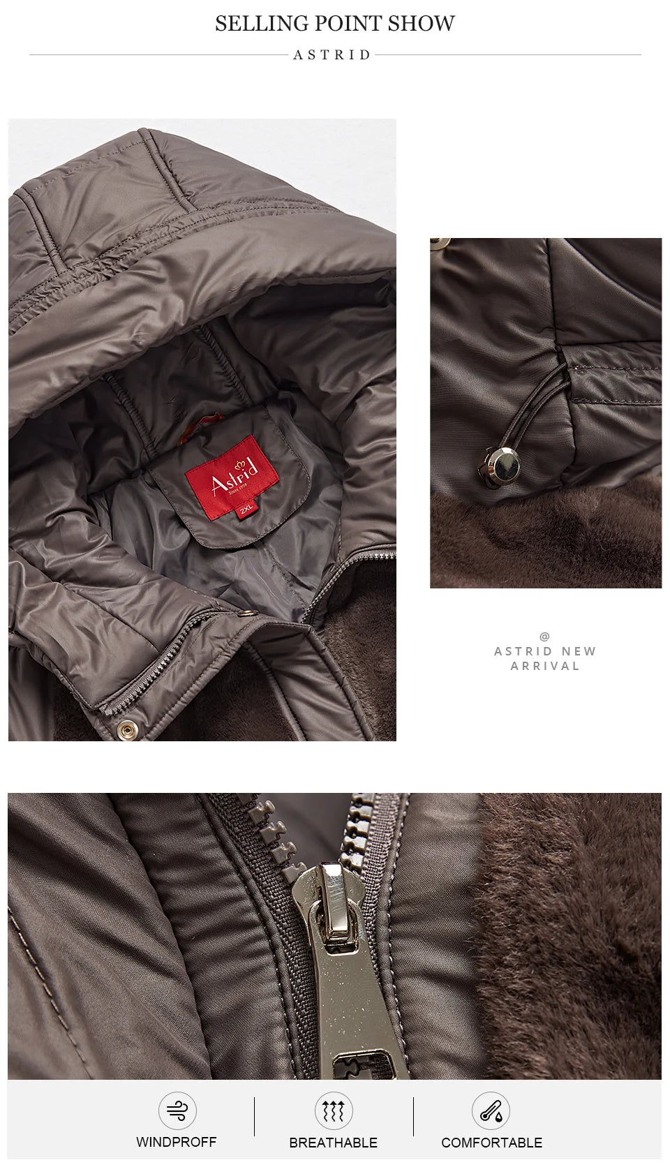 GACY Plus Size Winter Jacket Women Faux Fur Stitching High Quality Wool Warm Fashion Women's Parka Female Plush Coat Hooded