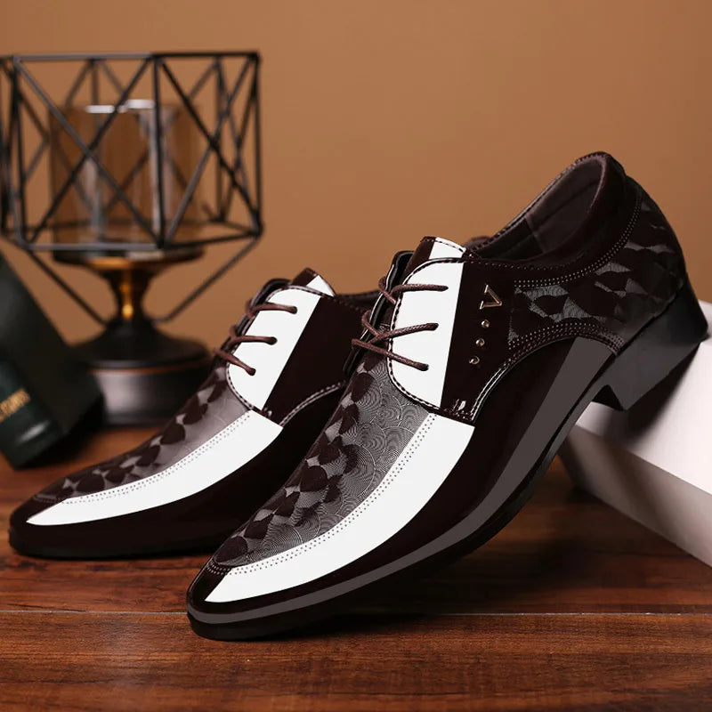 Visco Newest Oxford Shoe Men Luxury Patent Leather Wedding Shoe Pointed Dress Shoe Classic Derbies Plus Size48 Zapatos Hombre