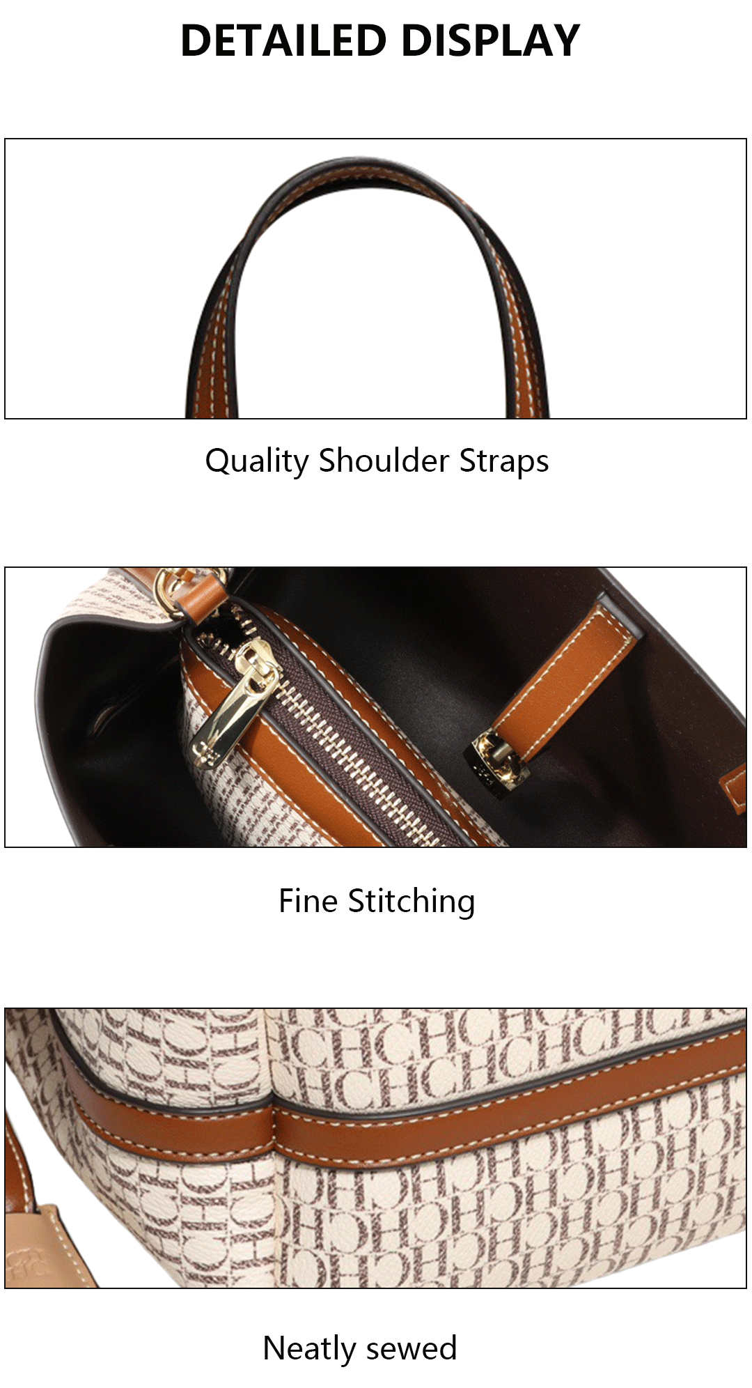 Maxy CH Premium Versatile Leather Crossbody Bag Ladies Large Capacity Daily Commuter Tote Bag Letter Print Design Ladies Fashion