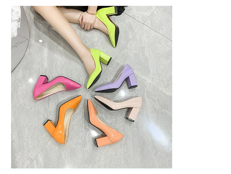 Momsey 2024 New Spring Pumps Fashion High Heels Shoes Women Slip on Ladies Pumps for Party Dress Candy Shoes