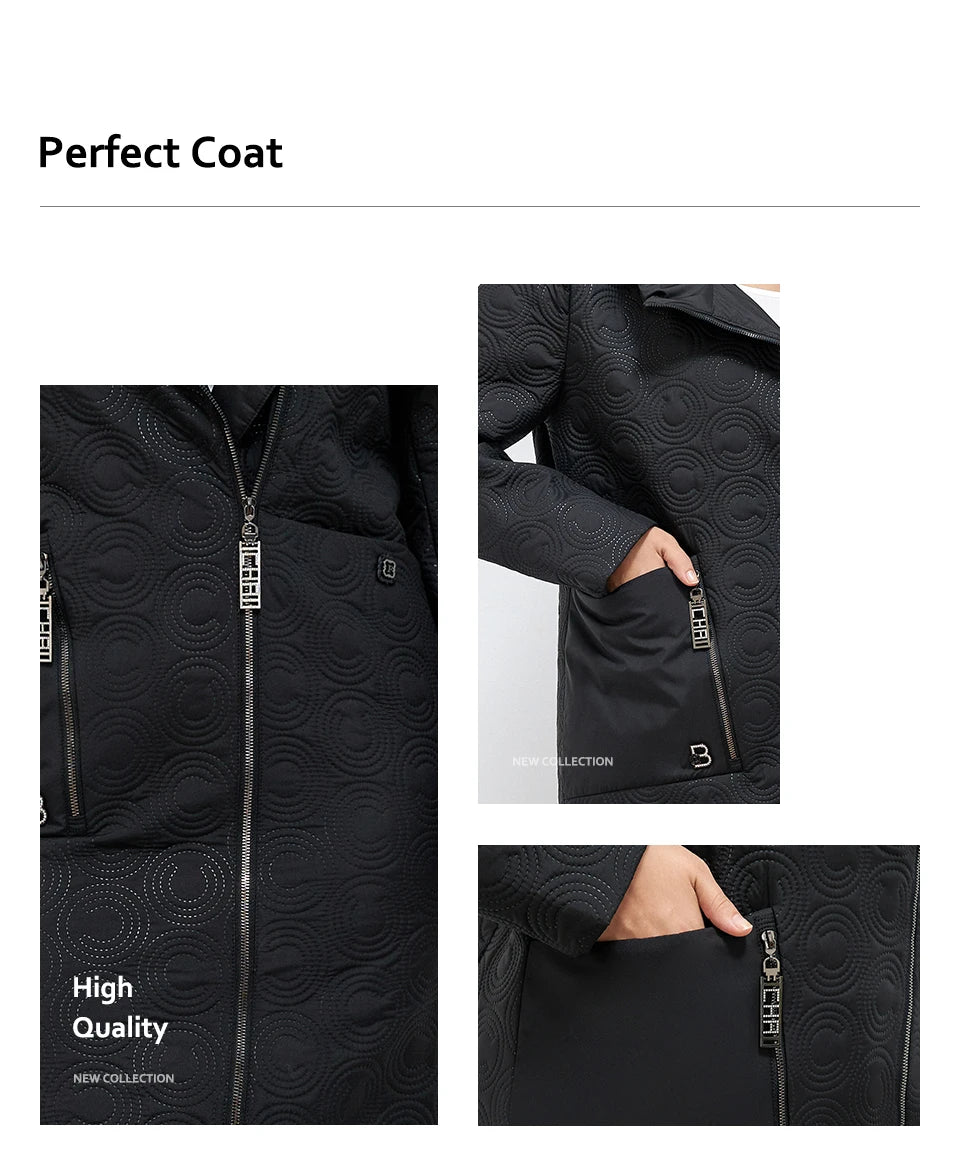 Macy Autumn Women Jackets Plus Size Long Hooded Quilted Light weight big pockets Bio-cotton Stylish Women's coat