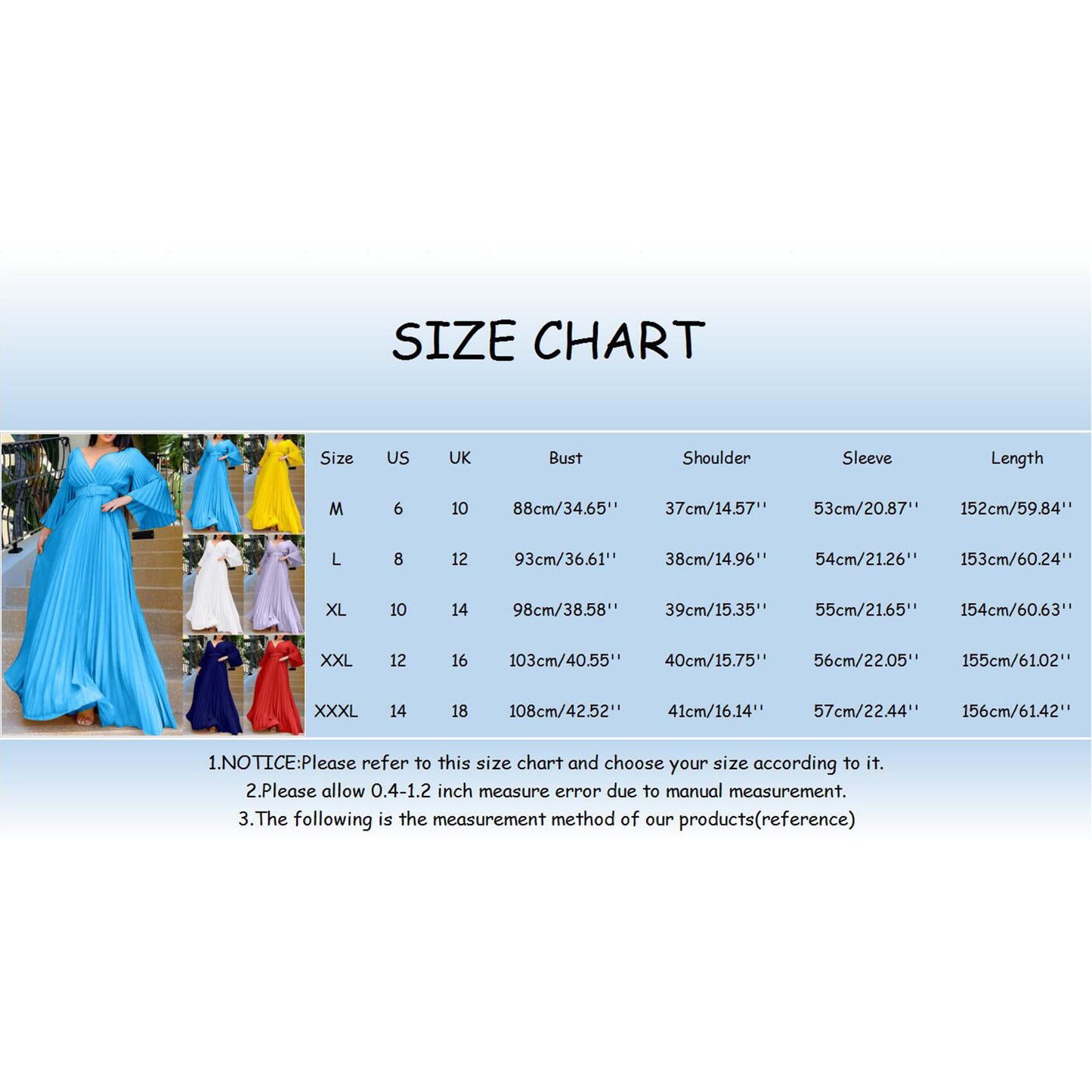 Amay Women's Dresses Plus Size Deep V Neck Flare Long Dress Evening Prom Party Dress