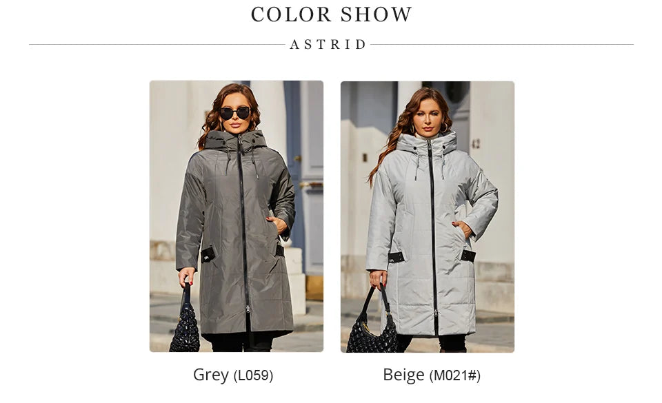 Babs 2024 Spring Women Parkas Plus Size Long Loose Padded Down Coats Hooded Women's Jacket Fashion Outerwear Quilted AM-7561