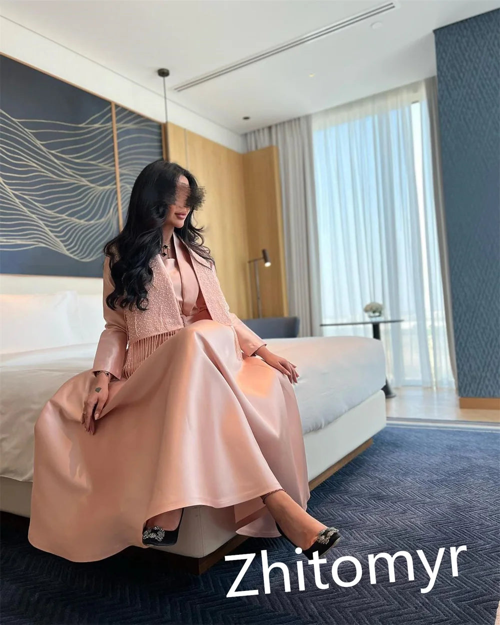 Maxy Customized Modern Style Formal Evening Square Collar Ball Gown Tassels Bespoke Occasion Evening Dresses