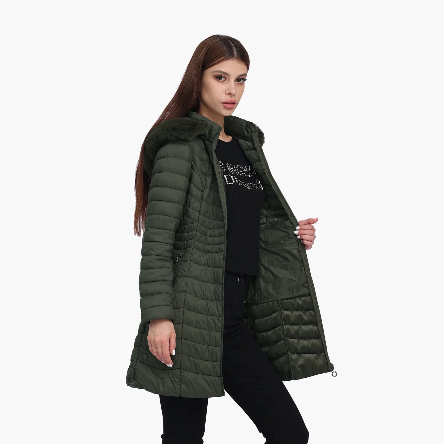 Maxy Women Winter Long Parka with Fluffy Fur Hood Female Warm Puffer Jacket Coat Outwear Clothes Plus Velvet With Fur Ball