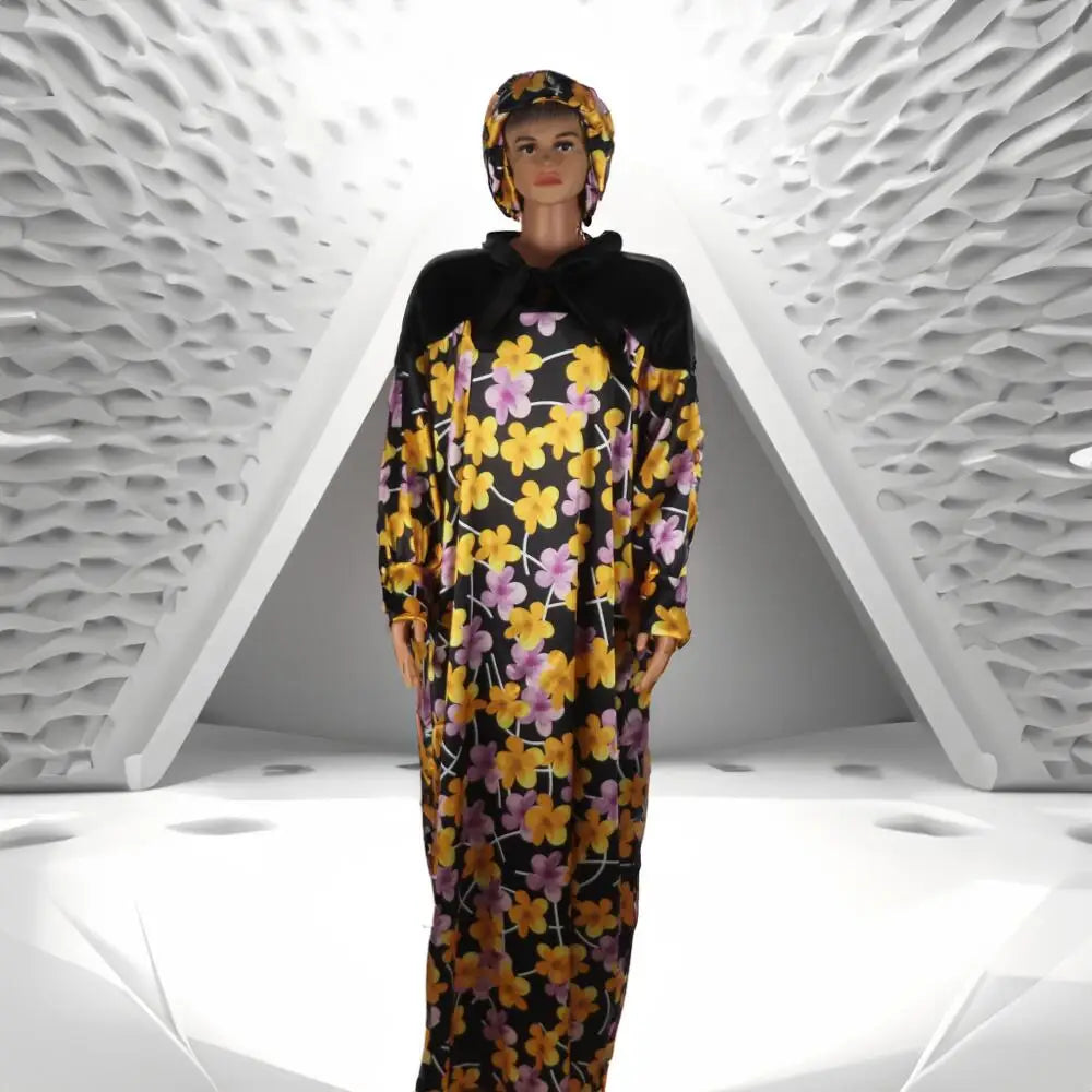 Maxy Smooth Rayon Fabric African Dresses for Woman Printing Dress Plus Size Elegant and Pretty Women's Dresses Female headband
