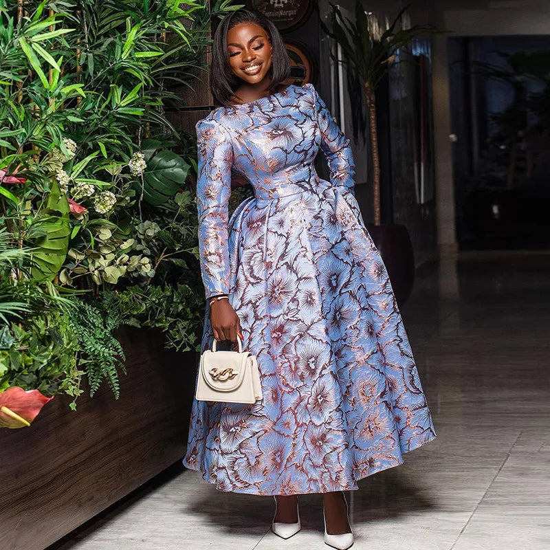 Babs Elegant Dresses for Women Plus Size Turkey Wedding Evening Party Dress Dashiki Ankara Outfits Robe Africa Clothing