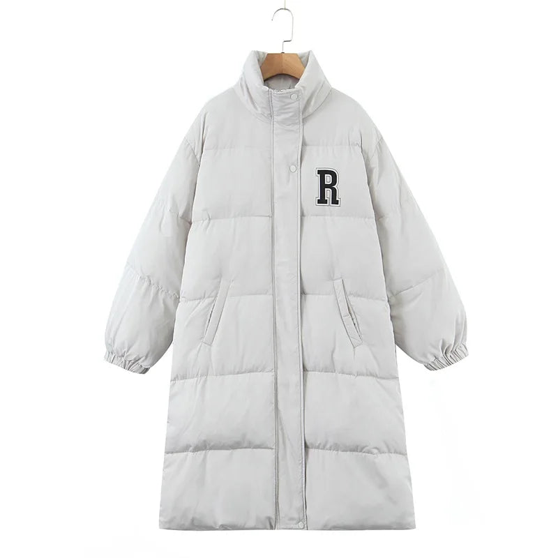 Macy Fashion Over-the-knee Mid-length Quilt Cotton-padded Jacket Plus Size Women's Winter Good Quality Korean Style Large Parka