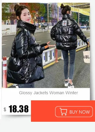 New Korean Gracy Down Cotton Coat Women Long Winter Puffer Parkas Thicken Warm Hooded Cotton-Padded Jacket Coat Zipper Overcoat