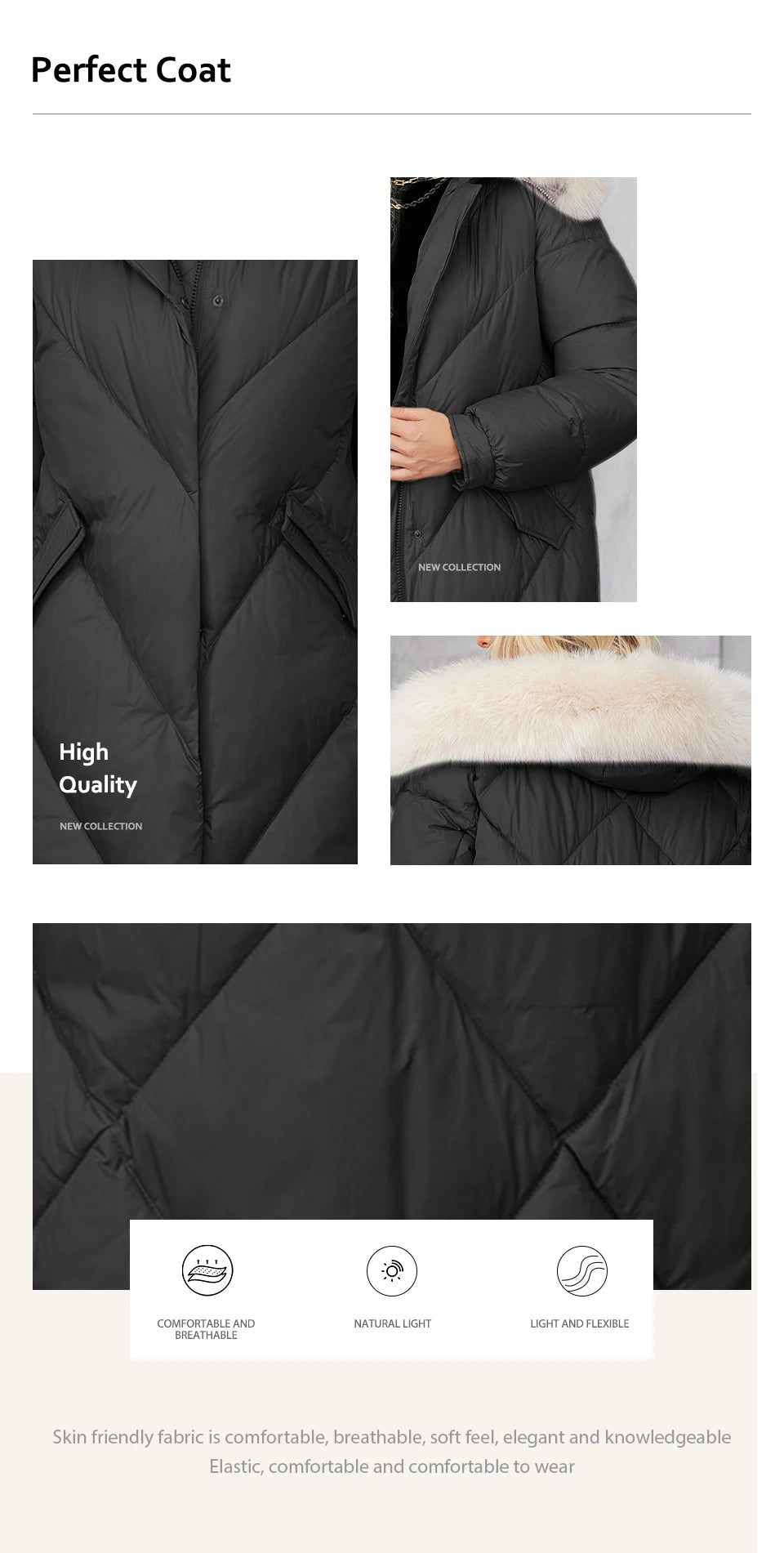 Macy Women's Winter Plus Size Long Parka Coat Warm Women's Jacket Slash Pocket Fashion Hooded Women's Jacket