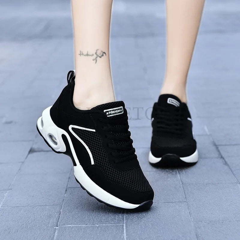 Maxy Women Casual Shoes Mesh Breathable Vulcanized Shoes Woman Autumn Fashion Comfortable Sneakers Women Mesh Casual Sports Sheos