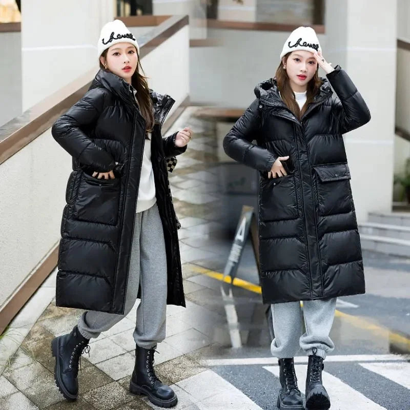 Maxy Temperament Loose Women's Winter New Fashion Korean Down Cotton-Padded Jacket Fat Sister Slim Keep Warm Cotton-Bread Service