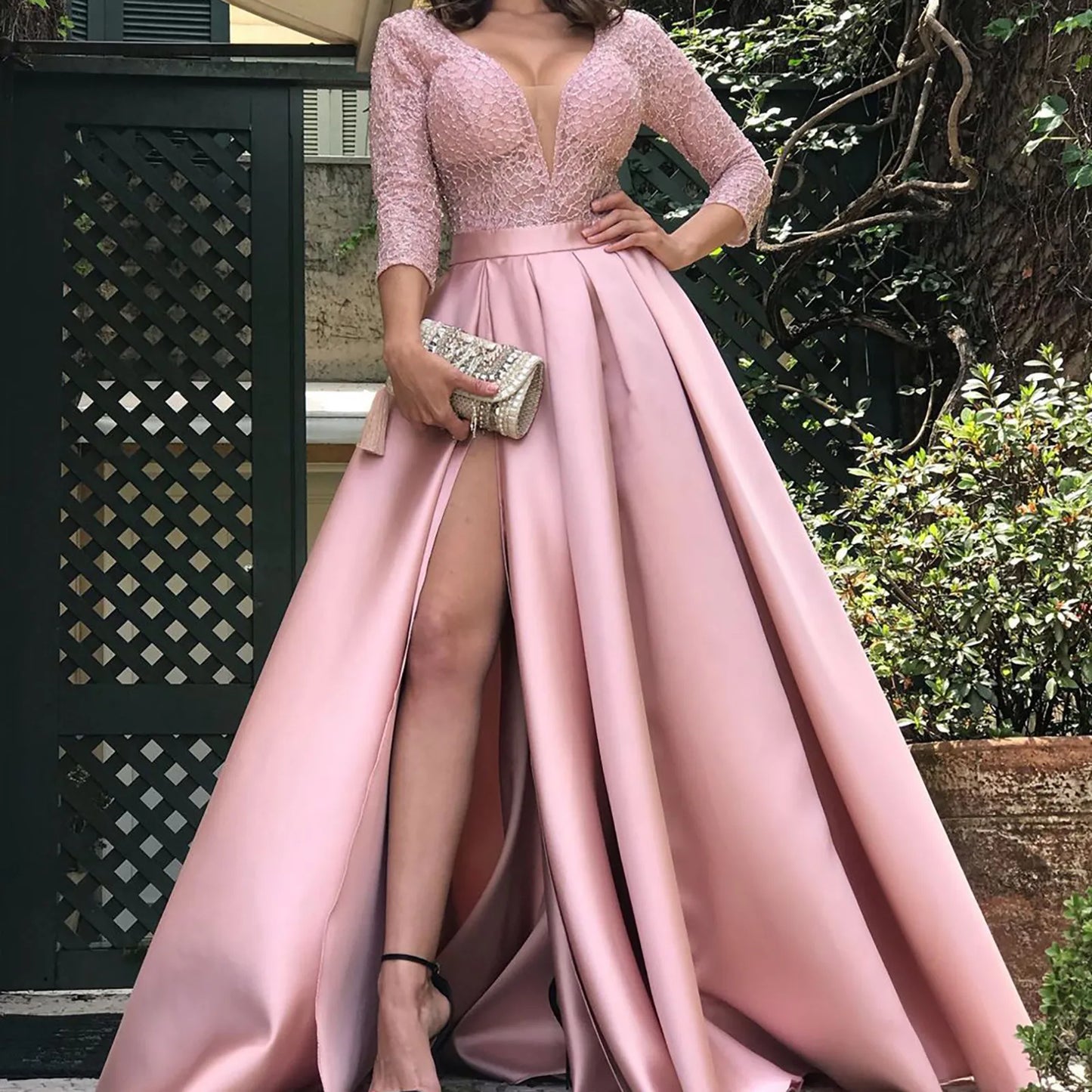 Maxy Women's Elegant Evening Dresses Women's Fashionable Long Dresses Trailing Evening Dresses Solid Color Floor-Length Dresses