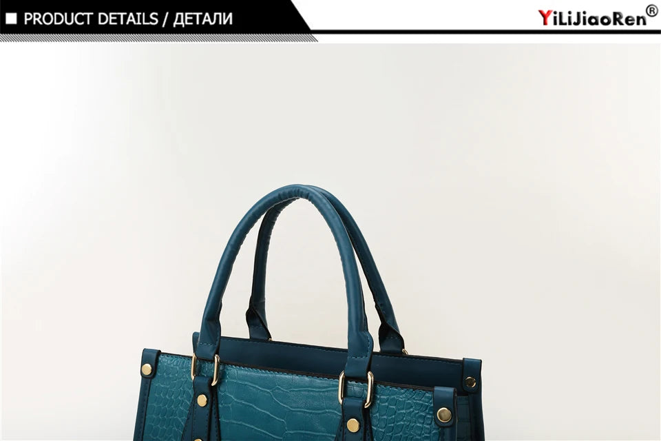 Maxy Luxury Crocodile Pattern Handbag Women Large Tote Shoulder Bags Designer Fashion Alligator Leather Crossbody Bag Ladies Handbags