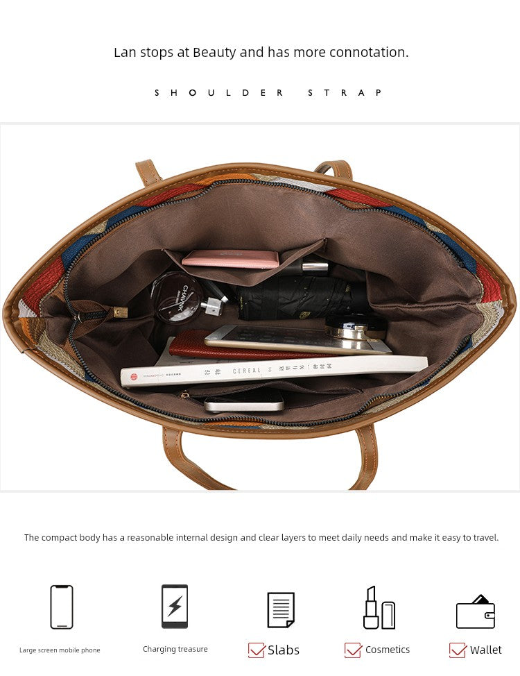 Maxy Texture Soft Leather Big Bag Female Spring/Summer New Arrival Large Capacity Shoulder Bag Fancy Tote Versatile Handbag
