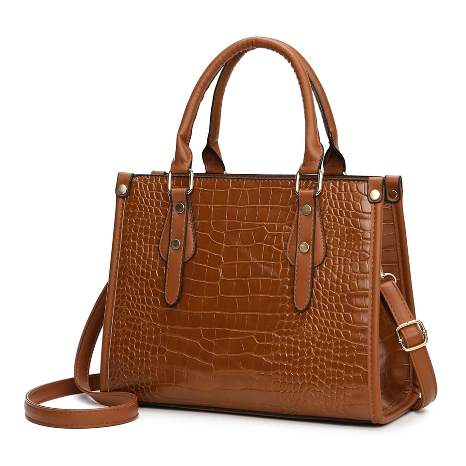 Maxy Luxury Crocodile Pattern Handbag Women Large Tote Shoulder Bags Designer Fashion Alligator Leather Crossbody Bag Ladies Handbags