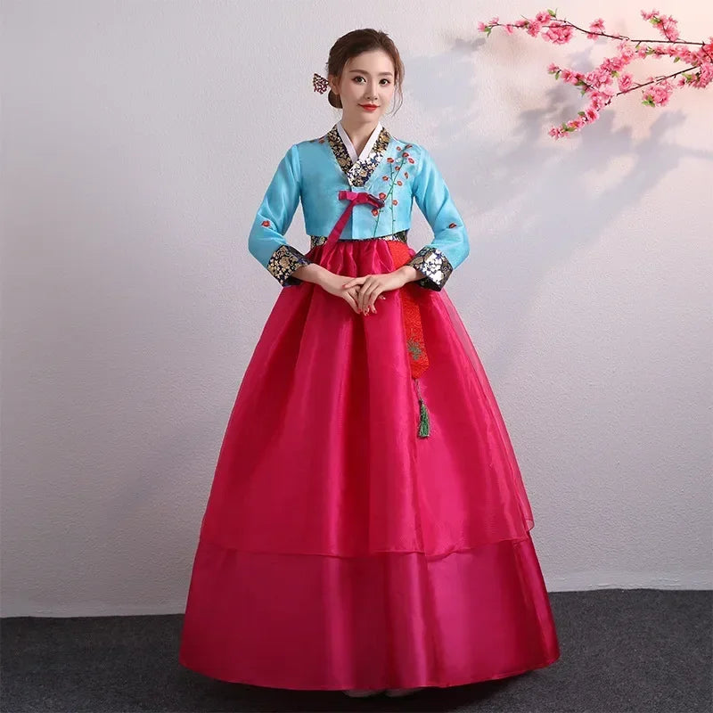 Babs Korean Minority Palace Performance Court Clothes Flower New Year Wedding Party Dance Dress