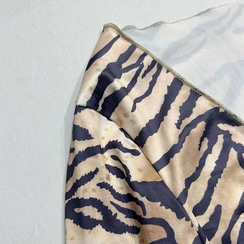 Amay Tiger Printed Two Piece Set for Women, Sexy Long Sleeve Tops, Maxi Skirts, Matching Sets, Slim Outfits, Party Wear, Summer