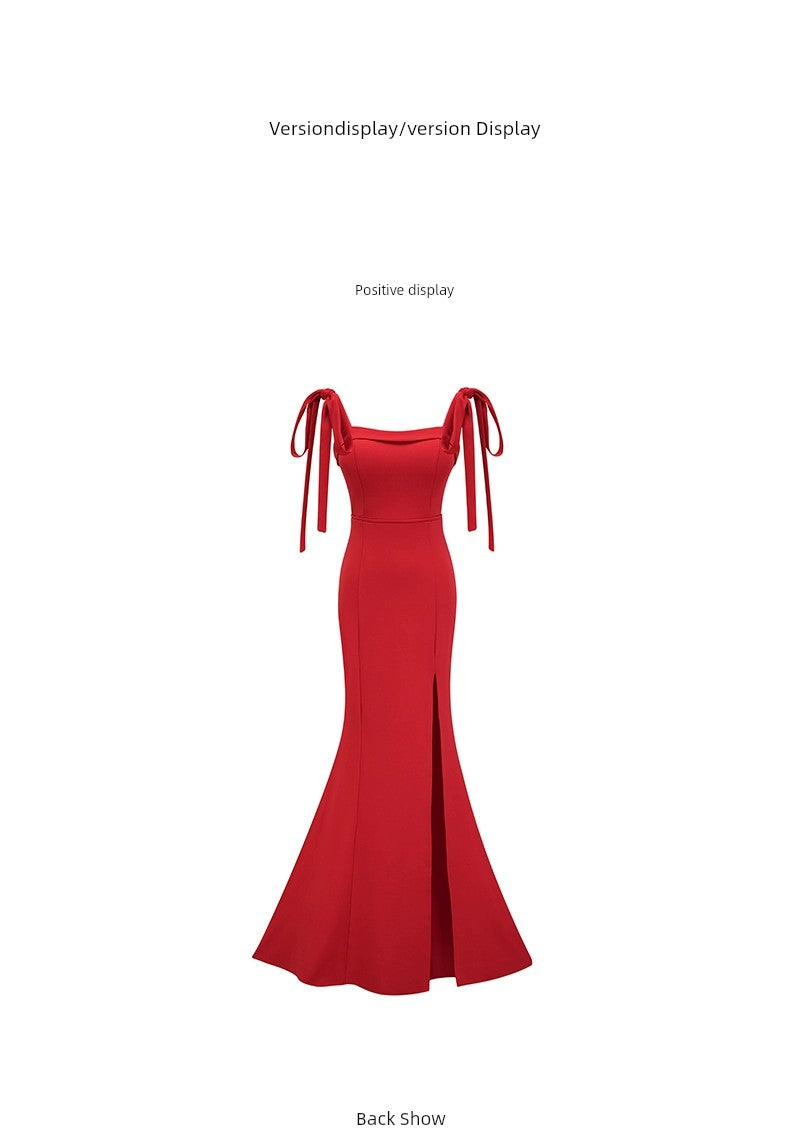 Amay Tied Slim Fit Slimming Banquet Celebrity Same Evening Dress
