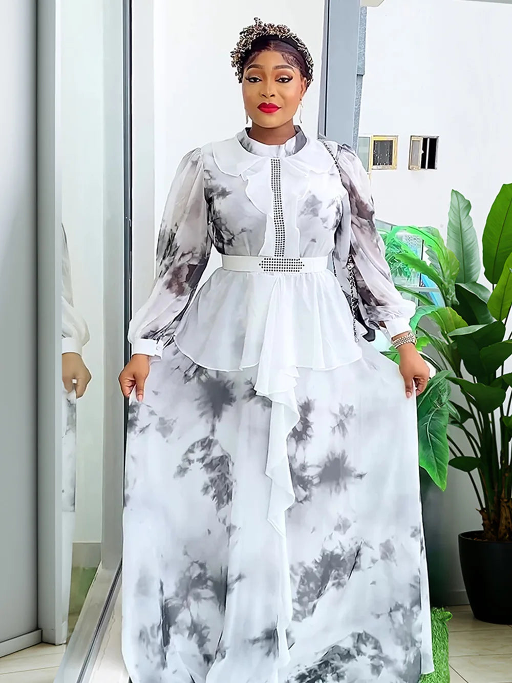 Gracy's Dresses for Women Plus Size Africa Clothing Wedding Evening Party Long Dress Elegant Turkey Muslim Print Maxy Dress