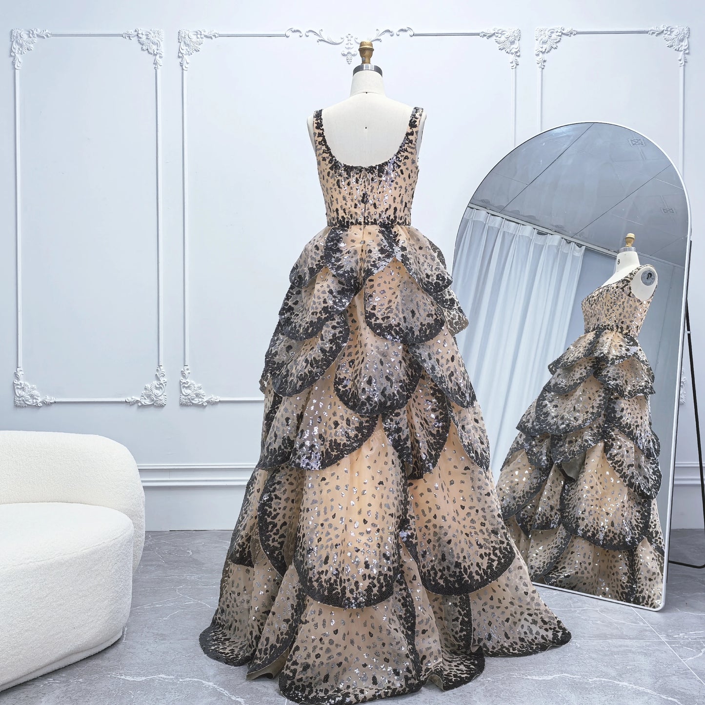 Maxy Collection Pro Luxury Ball Gowns Evening Dresses Tiered Ruffles Wedding Party Dress Customized