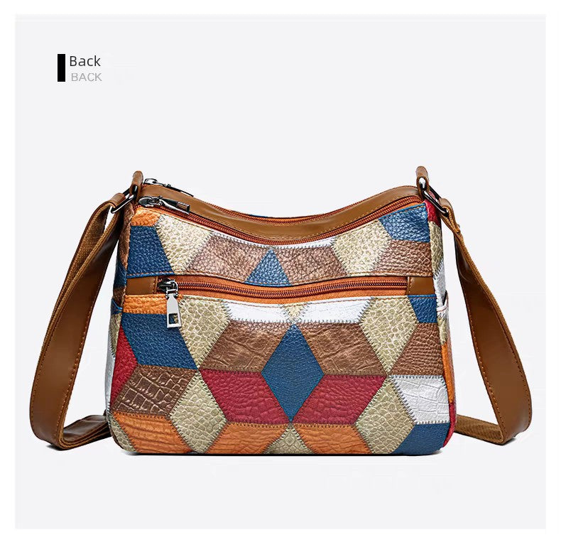 Maxy Multi-Layer Large Capacity Neutral Casual Shoulder Leather Women Bag