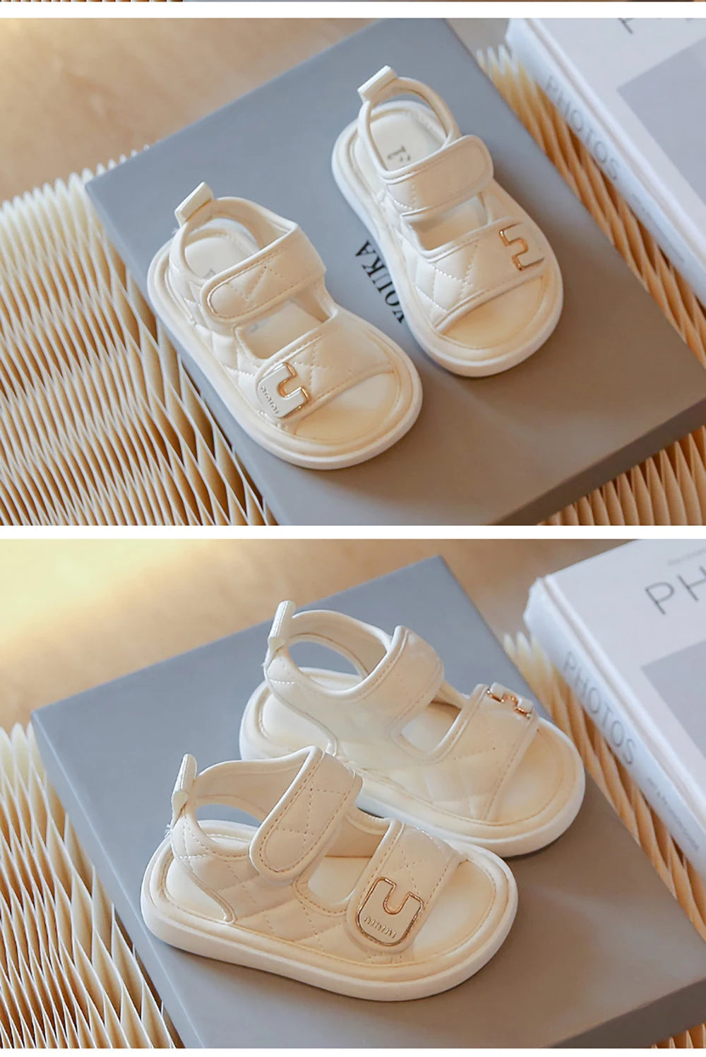 Maxy Summer Sandals For Girls PU Leather Waterproof Beach Sheos For Children Soft-soled Anti-slippery Girl's Sandals Summer Footwear