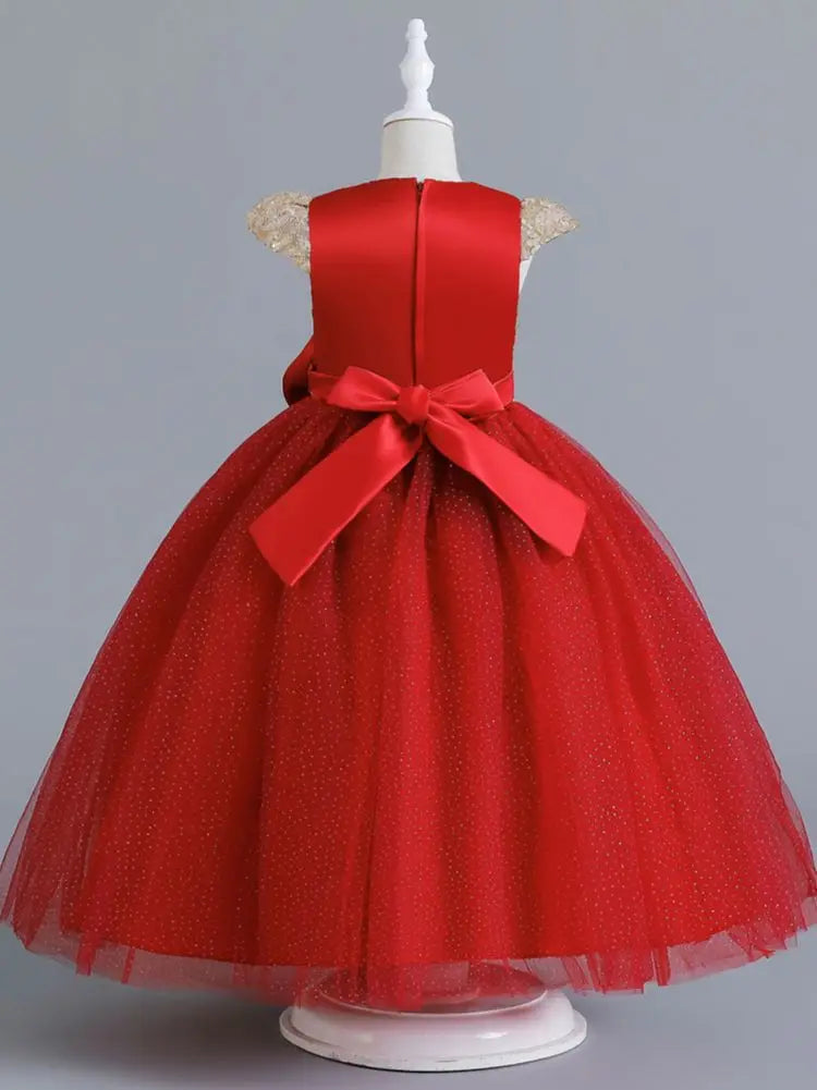 Maxy Girls' Wedding Dress Pompadour Princess Children's Christmas Evening Dresses