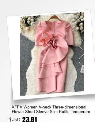 Amay Women High Waist Printing A-line Pleated Dresses V-Neck Long Sleeved Lightweight Spring Summer SM10792