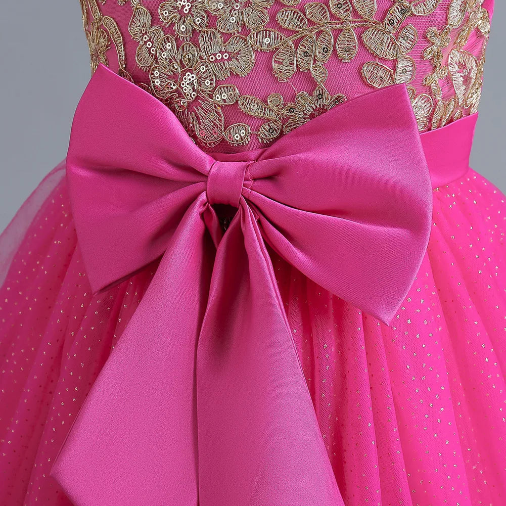 Maxy Girls' Wedding Dress Pompadour Princess Children's Christmas Evening Dresses